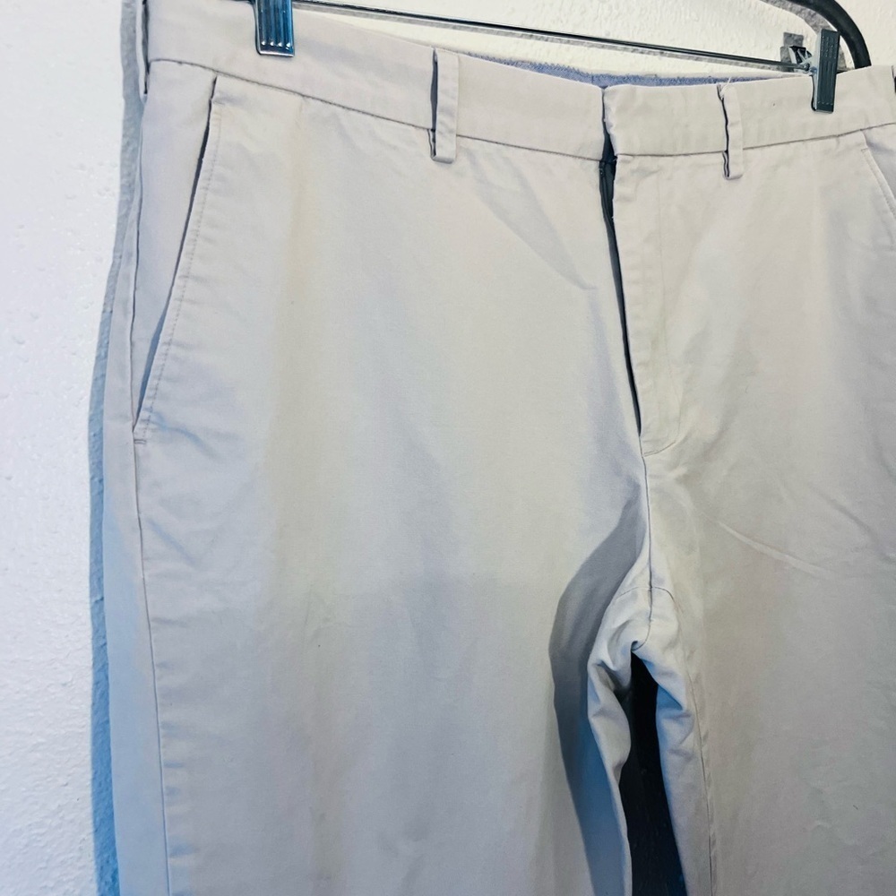J Crew Pants Mens 38x32 Bedford Chino Beige Cotton Flat Front Pockets Straight - Picture 3 of 6